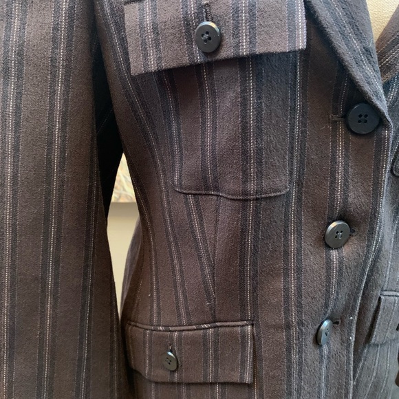 Classiques Entier like new short (petite) dress jacket pinstripes brown SZ 14 - Picture 4 of 10